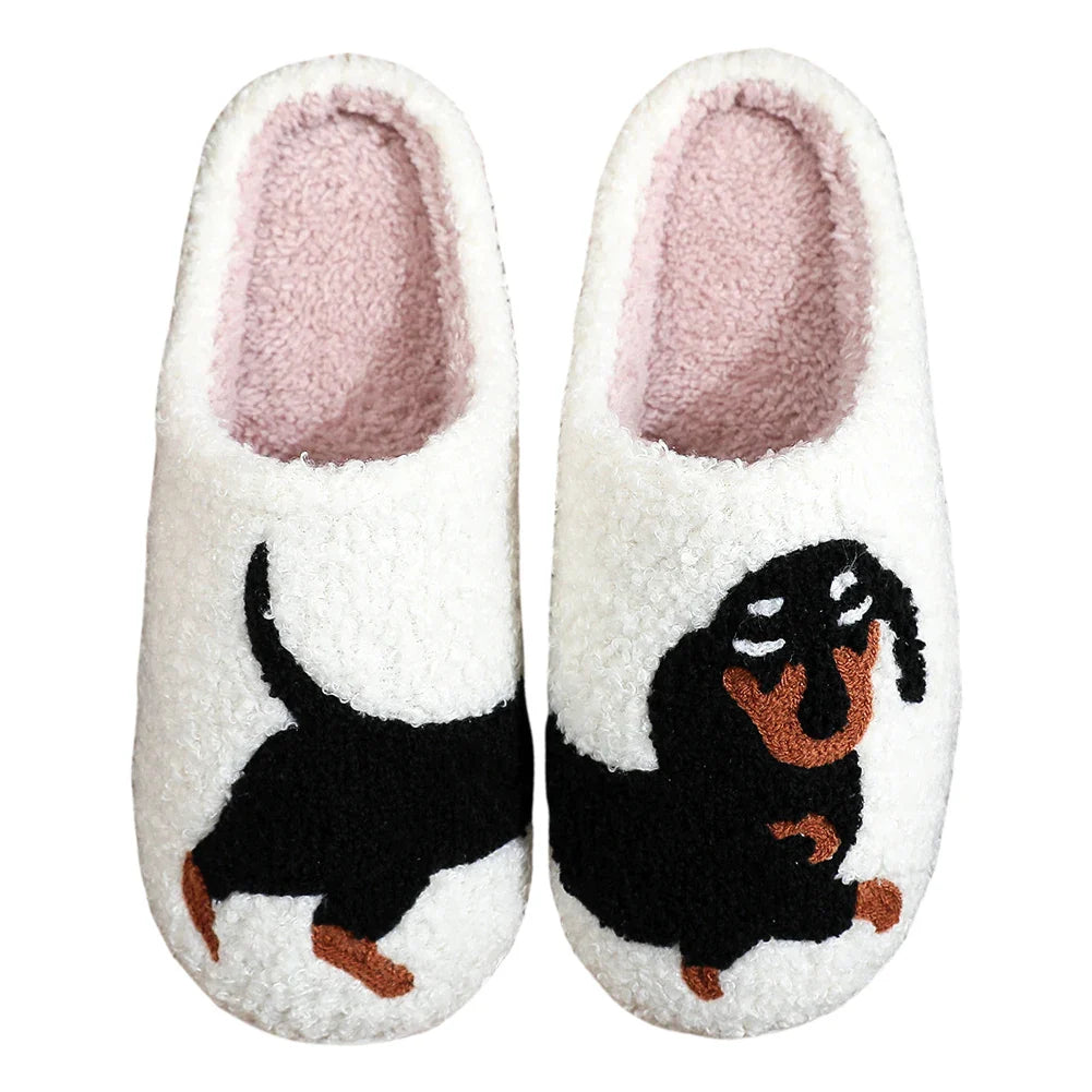 détail texture peluche chaussons confort